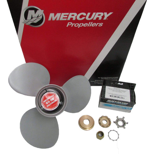 Mercury New OEM, Aluminum 3-Blade Pitch Max Propeller, 48-77340A33 48-8M0151357