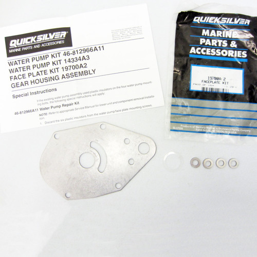 Mercury New OEM Water Pump Impeller Face Plate Kit 19700A2, 19700A1, 812966A11