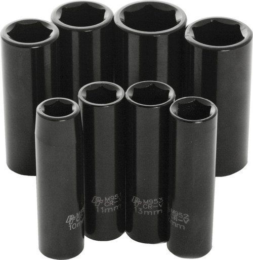 PERFORMANCE TOOL 3/8" Metric Impact Socket Set, 117-1003