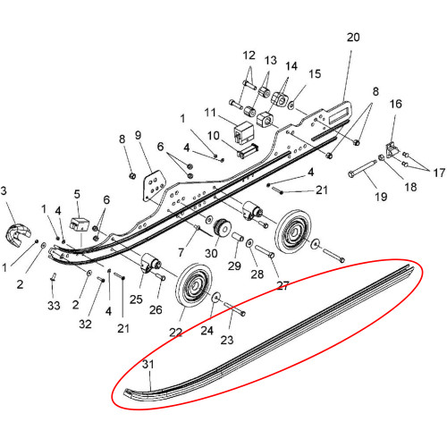 Polaris Snowmobile New OEM Extra Large White Snowmobile Slide, RMK / XC / Edge, 5521571