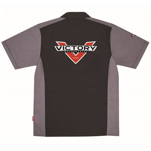 Victory Motorcycle New OEM Men's Black Logo FC Bowling Shirt, Medium, 286797503