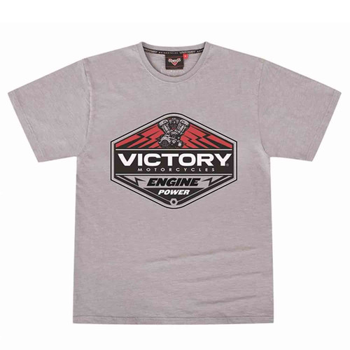 Victory Motorcycle New OEM Men's Grey Engine Bolt Tee Shirt, Medium, 286797603 Victory Motorcycle New OEM Men's Grey Engine Bolt Tee Shirt, Medium, 286797603