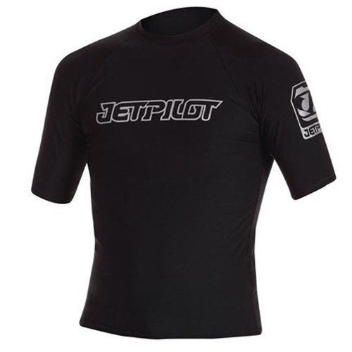 Yamaha New OEM JetPilot Mr. Corpo S/S Lycra Rash Guard, Black, XS, WJP-75240-BK-
