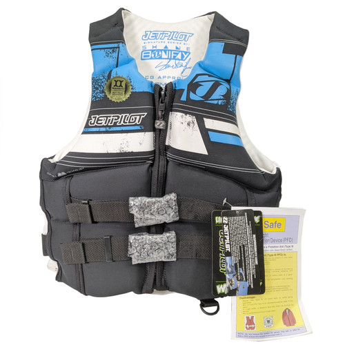 Yamaha New OEM, Men's Extra Small Jetpilot PFD Vest, WJP-22360-BL-XS