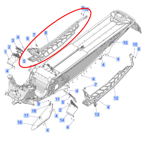 Polaris Snowmobile New OEM Right Hand Mach STGRY Support Footrest, 5143267-804