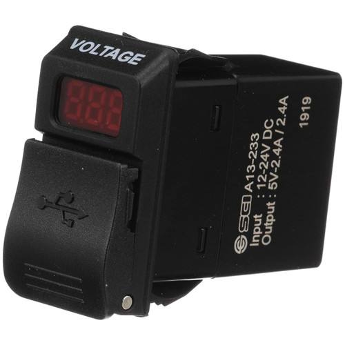 Seachoice New, Dual USB Voltmeter, 12-24V, 50-15079