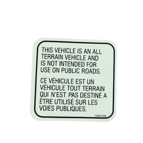 Can-Am New OEM DS Front Fender Road Warning Decal, S87518RCB900
