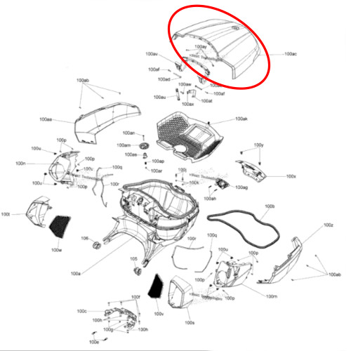 Can-Am New OEM Rear Cover Box, 708303584