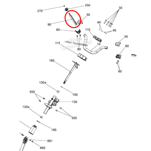 Can-Am New OEM Right Hand Spyder Handlebar, 709401939