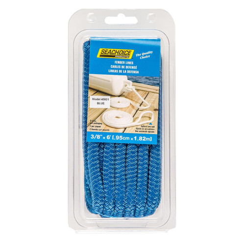 Seachoice New Fender Line Blue Braid 3/8"x6', 50-40931