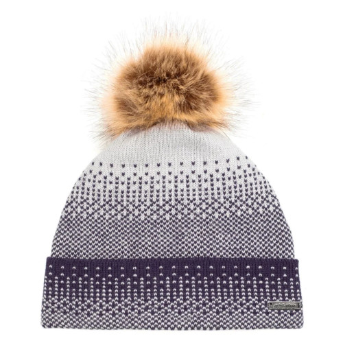 Ski-Doo New OEM Women's One Size Gray Faux-Fur Pom-Pom Beanie, 4478890009
