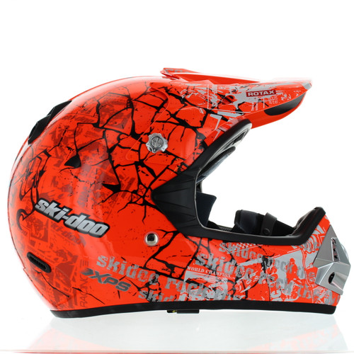 BRP New OEM Ski-Doo Snowcross Rebellious Orange Graphic Helmet X-S, 4473610212