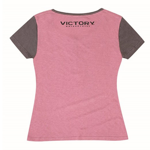 Victory Motorcycle New OEM Women's Pink Henley Tee Shirt, Medium, 286799003