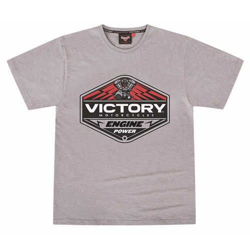 Victory Motorcycle New OEM Men's Grey Engine Bolt Tee Shirt, Small, 286797602
