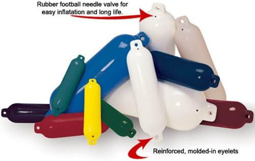 Taylor Made Hull Gard Inflatable Vinyl Boat Fender Bumper 4.5" x 16" White