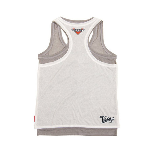 Victory Motorcycle New Women's White & Grey Ace 2 Tank, Large, 286364906