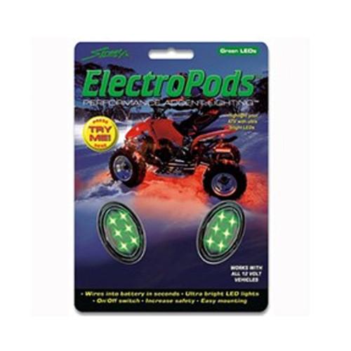 Buztronics New StreetFX ATV Electropods Green LED Lights, 3353, 1043917