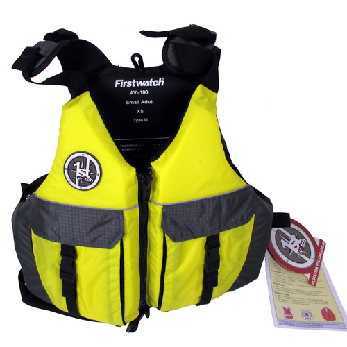 First Watch AV-100 Skipper Type III Small Adult Life Vest Bright Safety Yellow