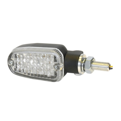 Universal Motorcycle LED Turn Signal Lights (Pair) Black Housing, Clear Lens