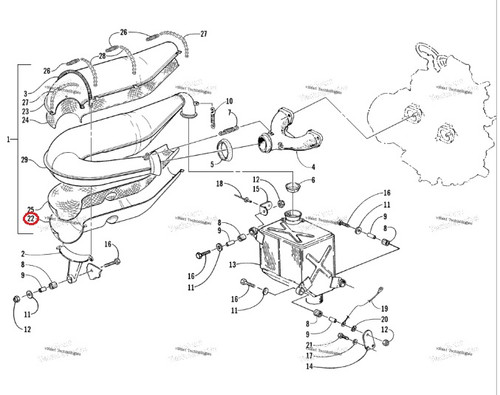 Arctic Cat New OEM Exhaust Pipe Heat Shield Lower 0612-965 Power Special ZR 700