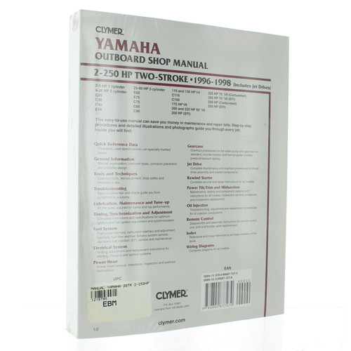 Clymer 1996-98  Yamaha 96-98  2-250HP 2-Stroke (Jet Drive) Shop Manual, 1219785