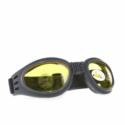 Curv Blaze Amber Lenses Black Soft Touch Folding Frames Riding/Skydiver Goggles