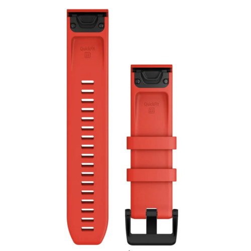 Garmin New OEM QuickFit® 22 Watch Bands Laser Red with Black Stainless Steel Hardware, 010-12901-02