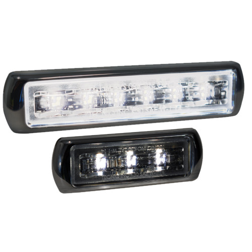 Tecniq OEM White Marine Pontoon/Docking Light, 6 LED Clear Lens, Stainless Steel, M30-WS060-1