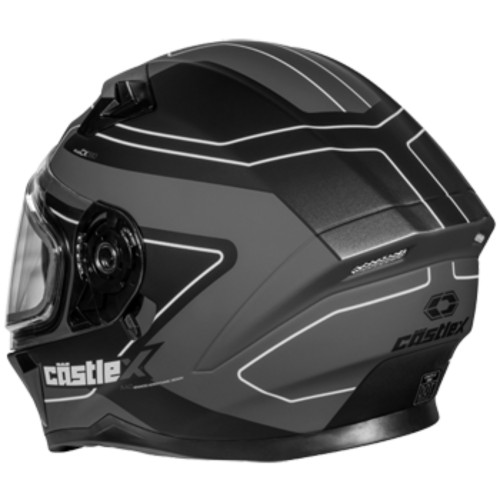 Castle X New Large Matte Charcoal/Black CX390 Atlas Snowmobile Helmet, 36-14176