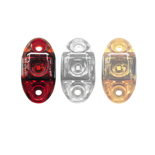 Tecniq OEM 2" Oval Red Sidemarker Clear Lens Self Grounding, S21-RCG0-1