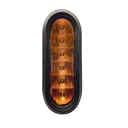 Tecniq OEM 6" Oval 6 LED Turn Dual Intensity Surface Mount Amber Lens Three Pole, T66-AAST-1