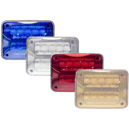 Tecniq OEM K90 Steady Red Blue Flasher Lamp Clear Lens, K90-RBS0-1