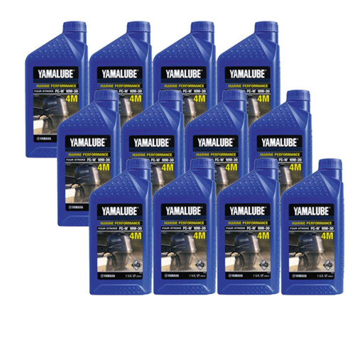 Yamaha New OEM FC-W 10W-30 4-Stroke Engine Oil 1qt QTY 12 LUB-10W30-FC-12