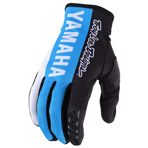 Yamaha New OEM Branded Troy Lee Designs Adult Leather GP Gloves, VDF-19GYA-BK-XL