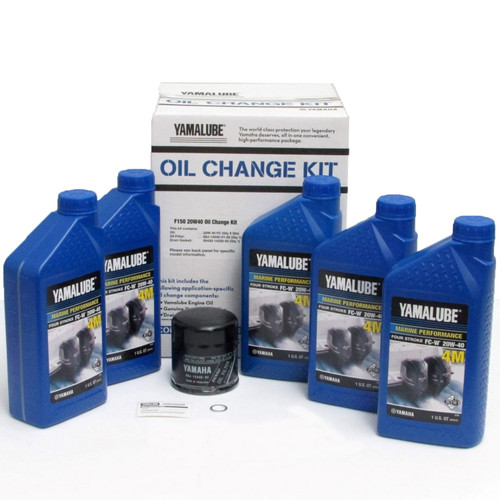 Yamaha New OEM F150 20W40 Oil Change Kit, Yamalube, LUB-MRNMR-KT-20