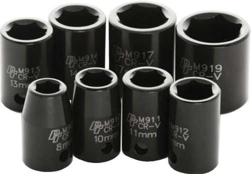 PERFORMANCE TOOL 3/8" Metric Impact Socket Set, 117-1001