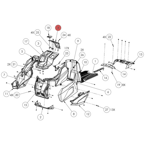 Widescape OEM WS250 Top Console Display, SF25-0009P3-004