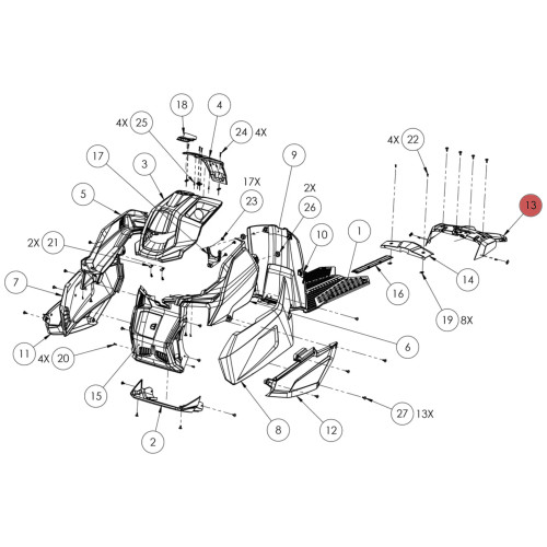 Widescape OEM WS250 Snow Flap, SF25-0009P3-015