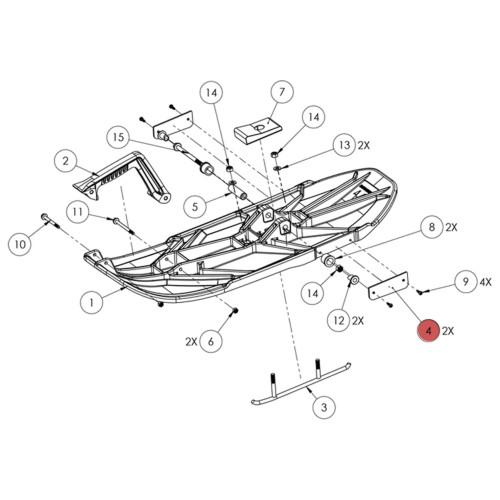 Widescape OEM WS250 Ski Runner Plate, SF25-0004P3-008