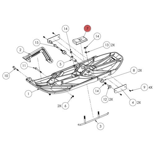 Widescape OEM WS250 Ski Rubber, SF25-0004P3-011