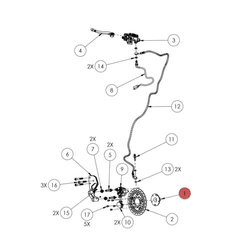 Widescape OEM Brake Disc Hub, SF25-0005P3-004
