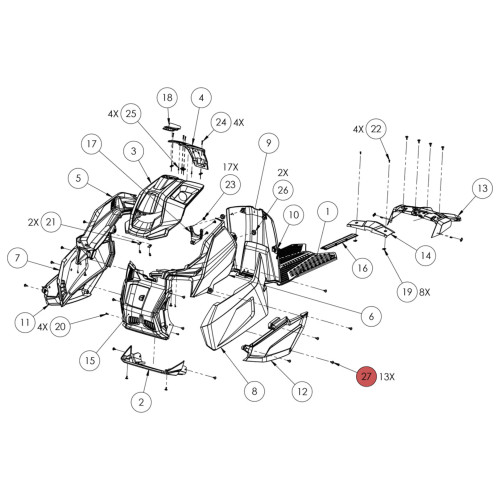 Widescape OEM Torx Pan Head Screw (M5X0.80X13), TBX-01H002