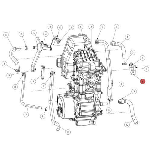Widescape OEM Coolant in Throttle Body Hose, 140401X009