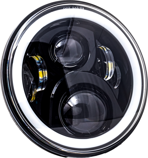 LETRIC LIGHTING CO 7" LED Headlight Full Halo w/ Mount Adapter, 850-09668