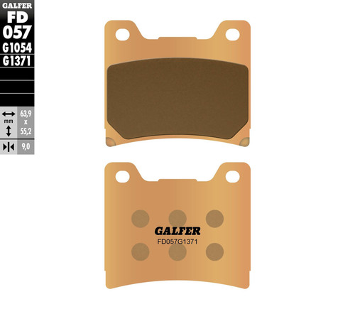 GALFER HH Sintered Brake Pads, 17-057H GALFER HH Sintered Brake Pads, 17-057H