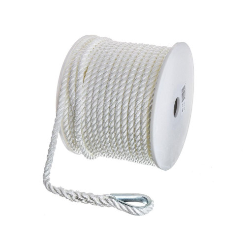 Seachoice New Anchor Line Twisted Nylon 3/8"x150ft White, 50-40721