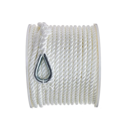 Seachoice New Anchor Line Twisted Nylon 3/8"x150ft White, 50-40721