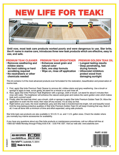 Starbrite Teak Care Kit Pint, 74-81216
