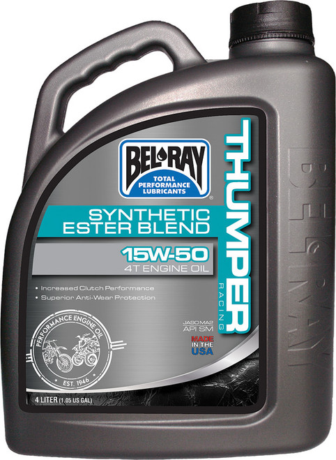 BEL-RAY Thumper Racing Synthetic Ester Blend 4T Engine Oil, 840-1548 BEL-RAY Thumper Racing Synthetic Ester Blend 4T Engine Oil, 840-1548