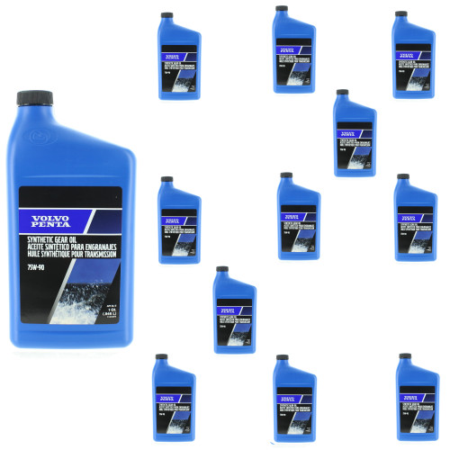 Volvo Penta New OEM 12qt Full Synthetic GL-5 Transmission Oil, 75W-90, 1141679
